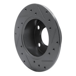 Audi A6 Quattro Brake Rotor (1) - Rear Left - R1 Concepts - Drilled & Slotted - Black - `92-`05